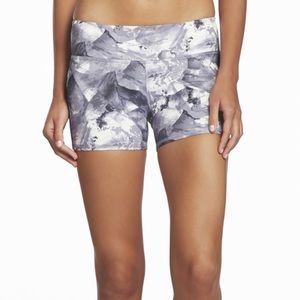 Fabletics Moro Bike Shorts Athletic Brush Stroke Mid Rise Purple Gray Small